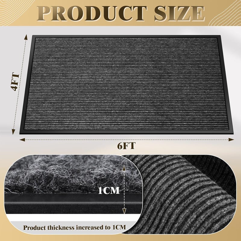 laapee 4'x6' Extra Large Non-Slip Door Mat Rug - Heavy Duty Polyester Entryway Mat for Indoor Outdoor Covered Entrance - Stain Resistant Commercial Doormat for Home, Office Building, Mall - Image 2